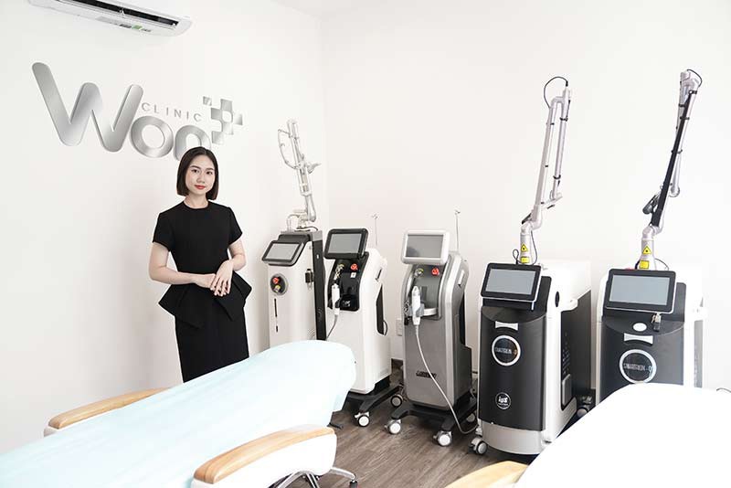 Trang thiết bị máy móc hiện đại được ứng dụng trong điều trị rạn da tại Won Clinic